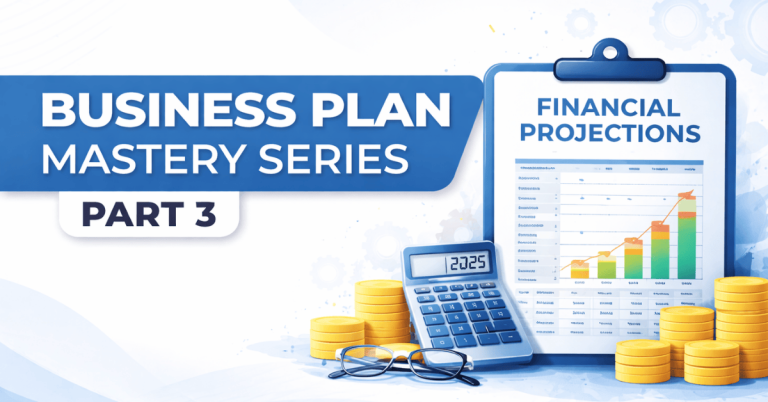 Thumbnail showing “Business Plan” and “Financial Project” text on a blue banner, with a background image of a red car front, representing financial planning and projection in a business context.